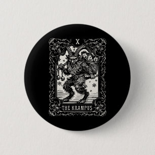 Krampus Tarot Card Design Weihnachtssaison Böse Pa Button
