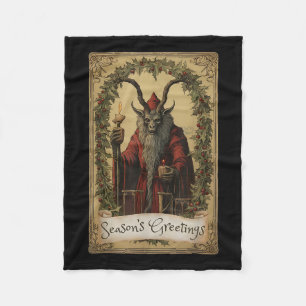 Krampus Tarot Card Design Weihnachtssaison Böse Pa Fleecedecke