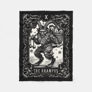 Krampus Tarot-Kartendesign Weihnachtszeit Böse Pa Fleecedecke