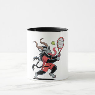 Krampus-Tennis-Weihnachtsplatz-Dämon-Tennis Tasse