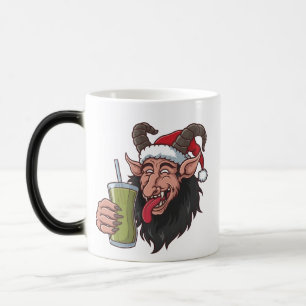 Krampus trinkt grünen Matcha Weihnachten Gruselig Verwandlungstasse
