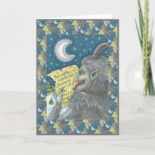 KRAMPUS ÜBEL LISTE, SCHAUERLICHE WEIHNACHTSGESCHIC FEIERTAGSKARTE