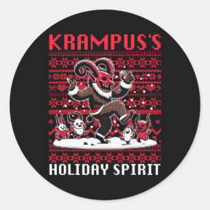 Krampus Urlaubsgeist-Design Weihnachtszeit Böse Runder Aufkleber
