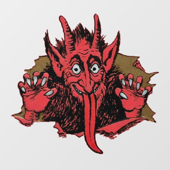 Krampus Weihnachtsfenster Fensteraufkleber (Blatt)