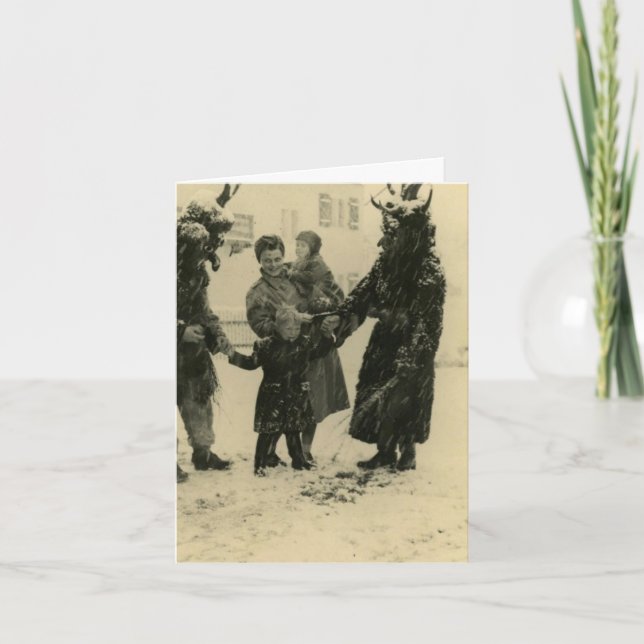 Krampus Weihnachtskarte Feiertagskarte (Vorderseite)