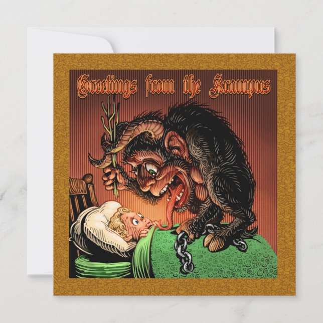 Krampuskarte Mitteilungskarte (Vorderseite)