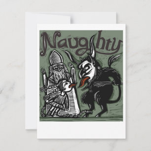 Krampuskarte "Naughty" Feiertagskarte