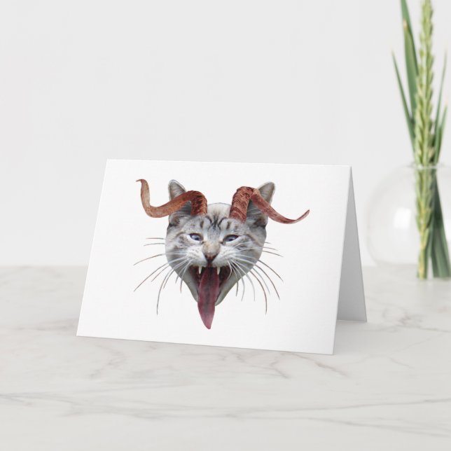 Krampuskatze Feiertagskarte (Vorderseite)