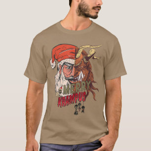 Krampusnacht Merry Krampus und Santa Horror Christ T-Shirt