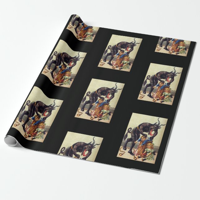 Krampusverpackungspapier schwarz geschenkpapier (Ungerollt)