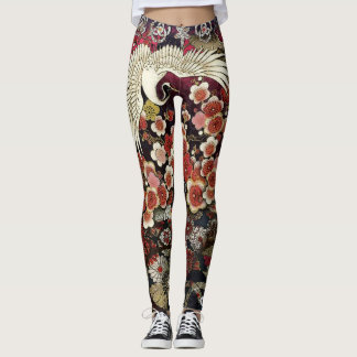 Kran-Blüten mit Haube Leggings