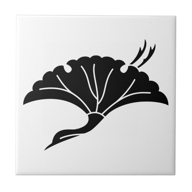 Kran-förmiges Ginkgoblatt Fliese (Vorderseite)