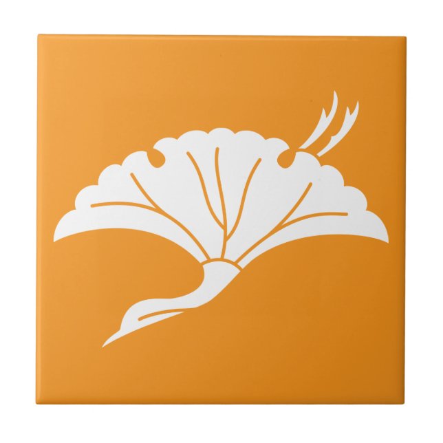 Kran-förmiges Ginkgoblatt Fliese (Vorderseite)