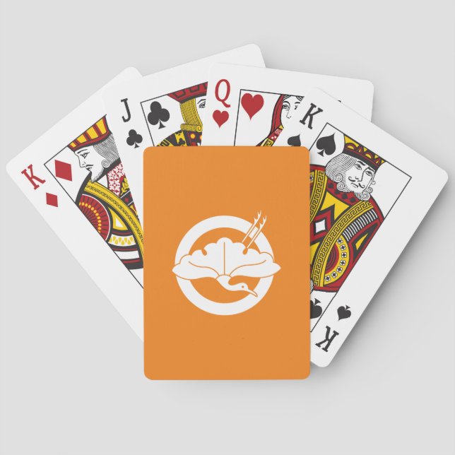Kran-förmiges Ginkgoblatt Spielkarten (Rückseite)