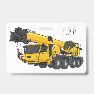 Kran-Lkw Cartoon-Illustration Ausweis