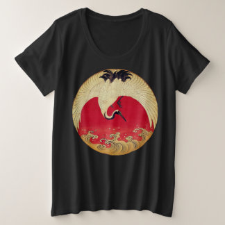 Kran und Wellen-Sweatshirt Große Größe T-Shirt