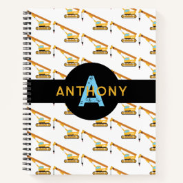 Kranbau Kids Monogramm Notizbuch