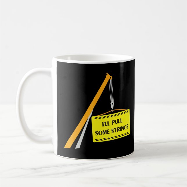Kranbetreiber Ich ziehe einige Zeichenfolgen. Kaffeetasse (Links)