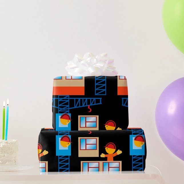 Kranbetreiber und Bauarbeiter Geschenkpapier (Von Creator hochgeladen)