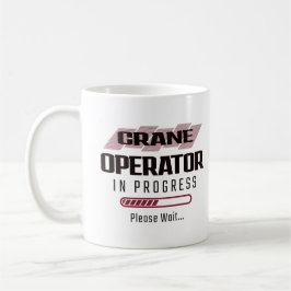 Kranbetreiber warten bitte kaffeetasse