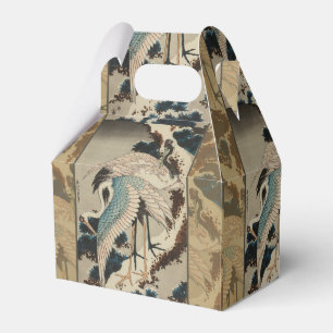 Krane auf einer schneebedeckten Pine Hokusai Geschenkschachtel