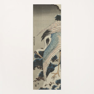 Krane auf einer schneebedeckten Pine Hokusai Yogamatte