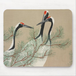 Krane aus japanischem Holzschnitt - Kamisaka Sekka Mousepad