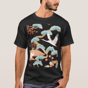 Krane, Helden: Japanisches Vogelmuster. T-Shirt