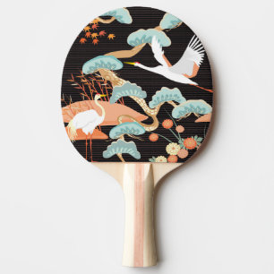 Krane, Helden: Japanisches Vogelmuster. Tischtennis Schläger