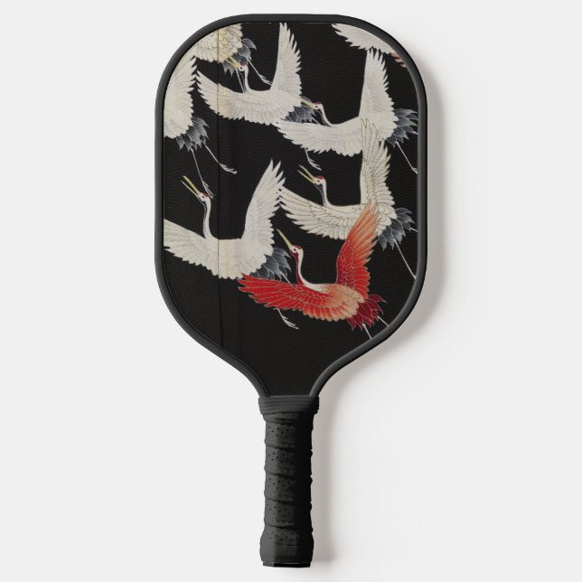 Krane im Flug mit individuelle Name Pickleball Schläger (Rückseite)