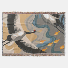 Krane in die Höhe über dem Fluss Decke