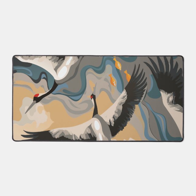 Krane in einer traumhaften Seascape Schreibtischunterlage (Vorderseite)