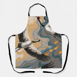 Krane in einer traumhaften Seascape Schürze