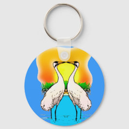 Krane in Liebe zerquetschen Schlüsselanhänger