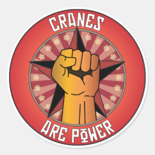 Krane sind Power Runder Aufkleber