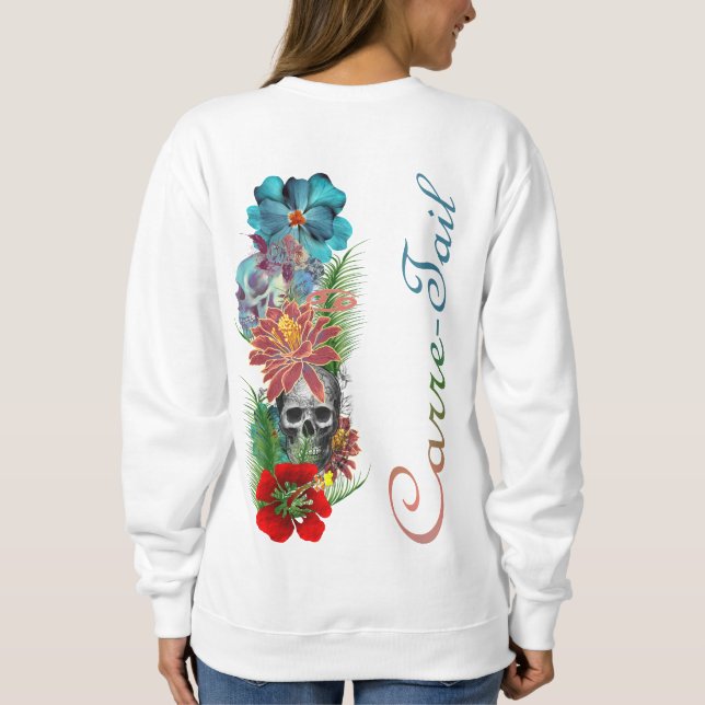 Krane und Blumen Sweatshirt (Rückseite)