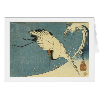 Krane und Wave, Hiroshige