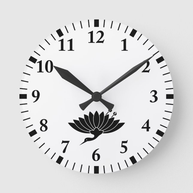 Kranes Chrysanthemum Runde Wanduhr (Vorderseite)