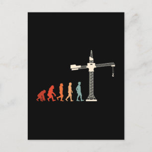 Kranführer Evolution Konstrukteur Feiertagspostkarte