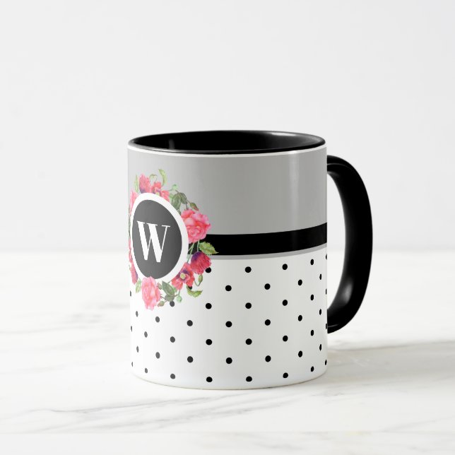 Krängungszirkel der Blume Rot und Rosa Tasse (VorderseiteRechts)