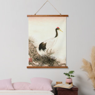 Kranich auf Pine Tree Ito NisaburoIto Nisaburo Wandteppich Mit Holzrahmen