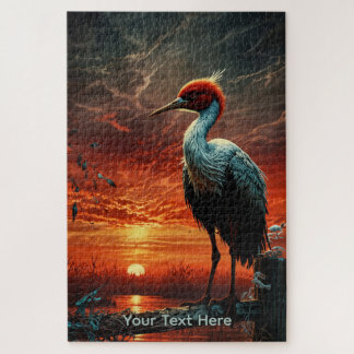 Kranich bei rotem Sonnenuntergang Wildlife & Natur