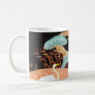 Kraniche, Reiher: Japanisches Vogelmuster. Kaffeetasse