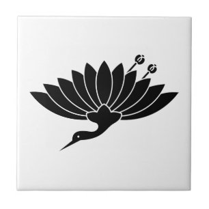 Kranichförmige Chrysantheme Fliese