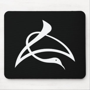 Kranichförmige Kanji-Zeichen für Cho Mousepad