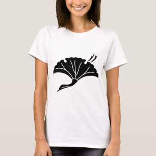 Kranichförmiges Ginkoblatt T-Shirt