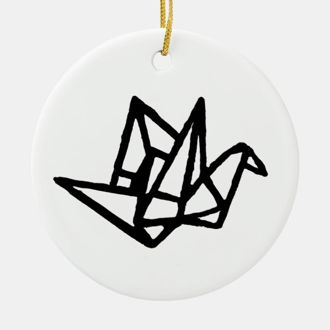 Kranichkranich Keramik Ornament (Vorne)