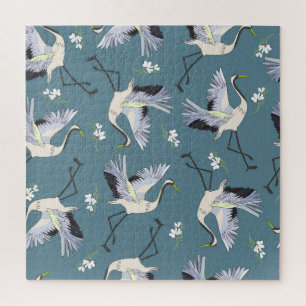 Kranichmuster, Illustration fliegender Vogel.