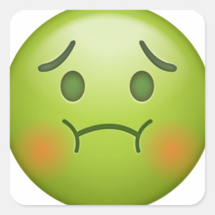 Kranke Anmerkung Emoji stellen gegenüber Quadratischer Aufkleber