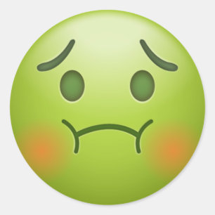 Kranke Anmerkung Emoji stellen gegenüber Runder Aufkleber